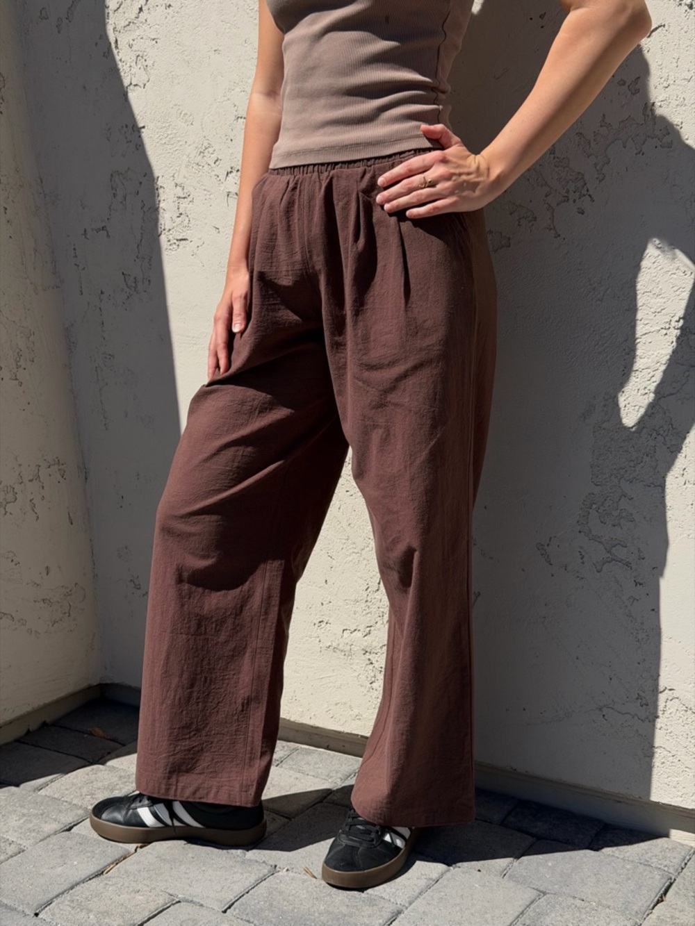 Brown Wide-Leg Men’s Pants - Classic Casual